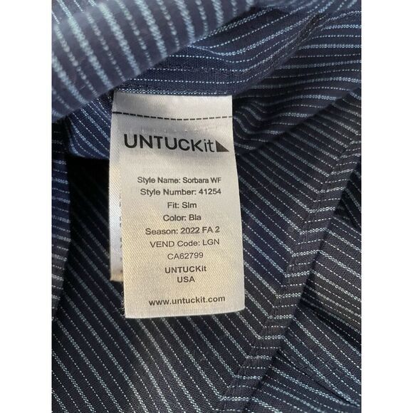 Untuckit Mens 2XL Wrinkle Free Long Sleeve Button Up Shirt Check XXL - Picture 12 of 15